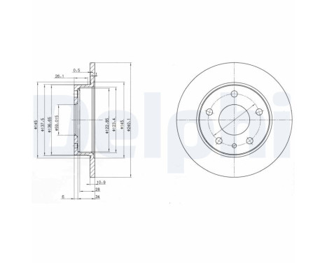 Brake disc BG2914 Delphi
