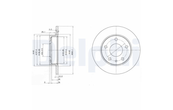Brake disc BG2914 Delphi