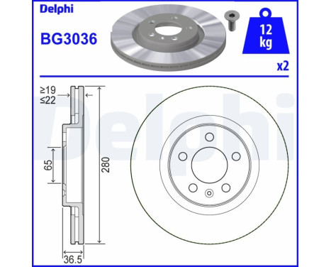 Brake Disc BG3036 Delphi