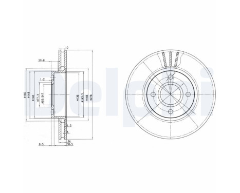 Brake Disc BG3056 Delphi