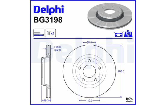 Brake Disc BG3198 Delphi