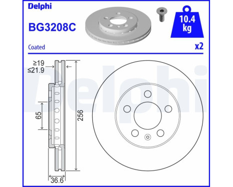 Brake Disc BG3208C Delphi