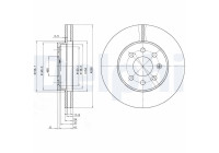 Brake disc BG3334 Delphi
