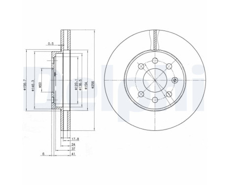 Brake disc BG3334 Delphi