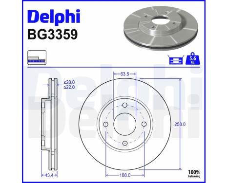 Brake Disc BG3359 Delphi