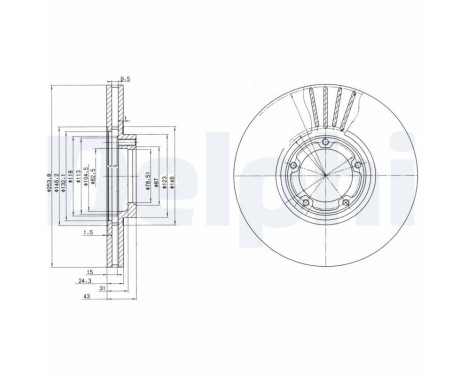 Brake Disc BG3365 Delphi