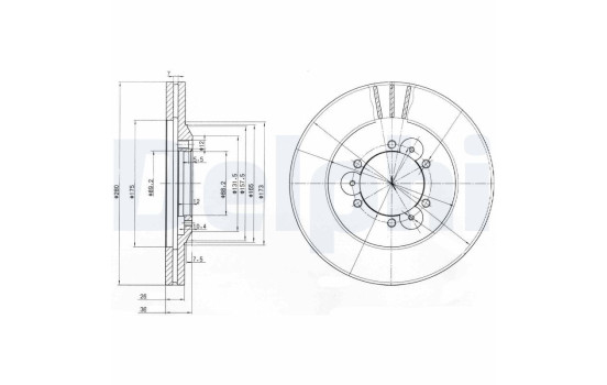 Brake disc BG3378 Delphi