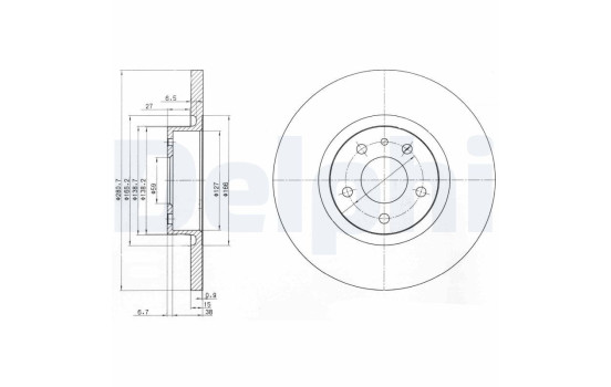 Brake disc BG3420 Delphi