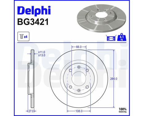 Brake Disc BG3421 Delphi