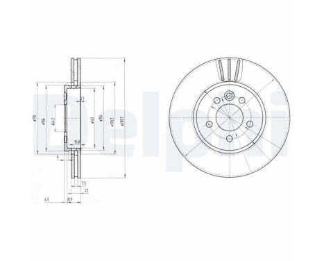 Brake Disc BG3503 Delphi