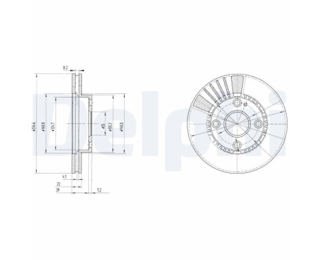 Brake disc BG3508 Delphi