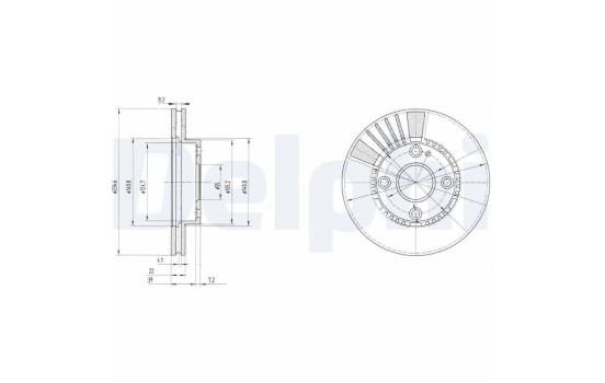Brake disc BG3508 Delphi