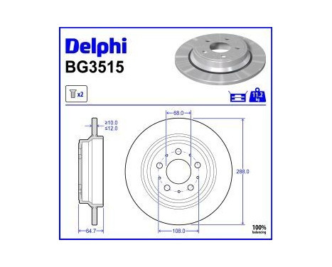 Brake Disc BG3515 Delphi
