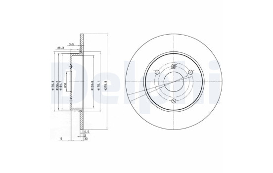 Brake Disc BG3526 Delphi