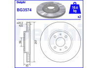 Brake disc BG3574 Delphi