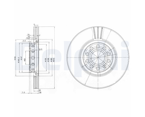 Brake Disc BG3657 Delphi