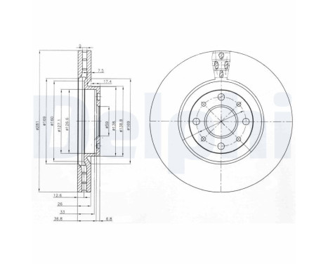 Brake Disc BG3699 Delphi