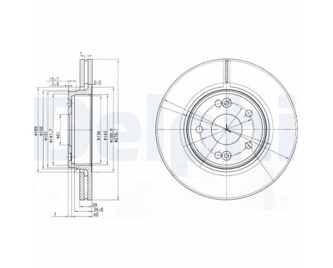 Brake disc BG3733 Delphi