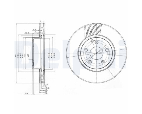 Brake disc BG3756 Delphi
