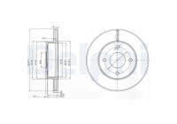 Brake disc BG3763 Delphi