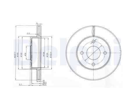 Brake disc BG3763 Delphi