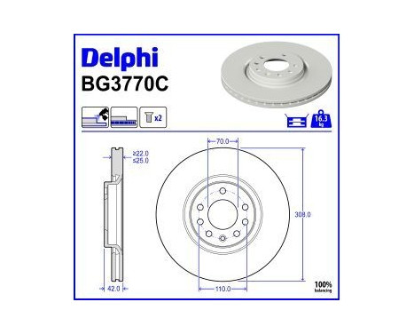 Brake Disc BG3770C Delphi