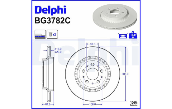 Brake Disc BG3782C Delphi