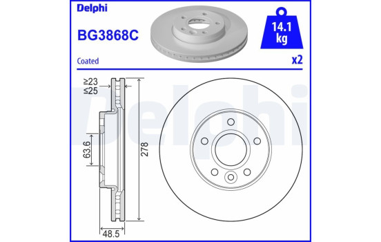 Brake Disc BG3868C Delphi