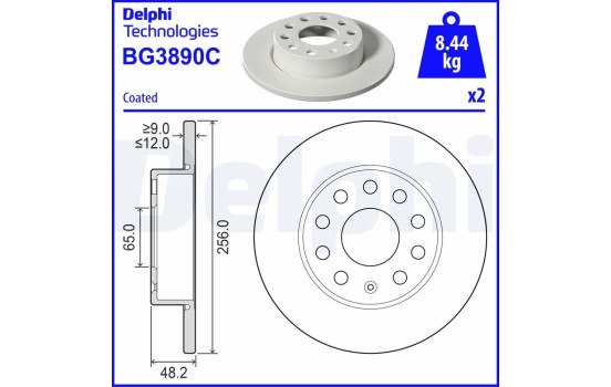 Brake Disc BG3890C Delphi