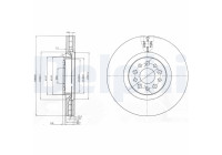 Brake disc BG3898 Delphi