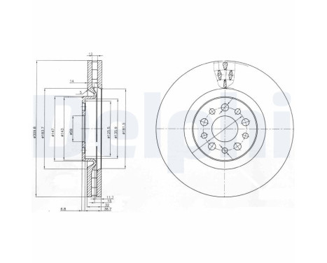 Brake disc BG3898 Delphi