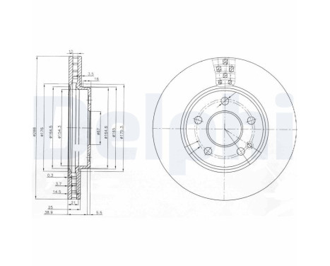 Brake disc BG3909 Delphi