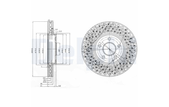 Brake disc BG3986 Delphi