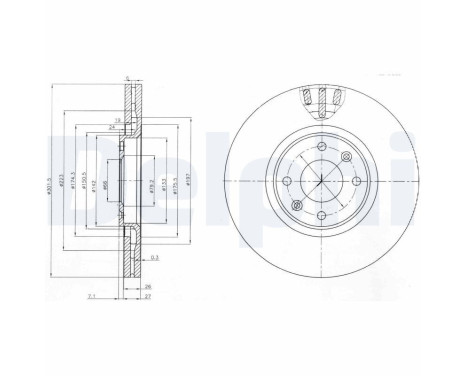 Brake disc BG4002 Delphi