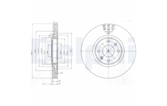 Brake disc BG4002 Delphi