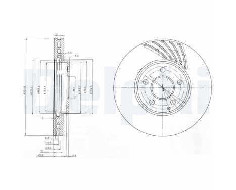 Brake disc BG4029 Delphi
