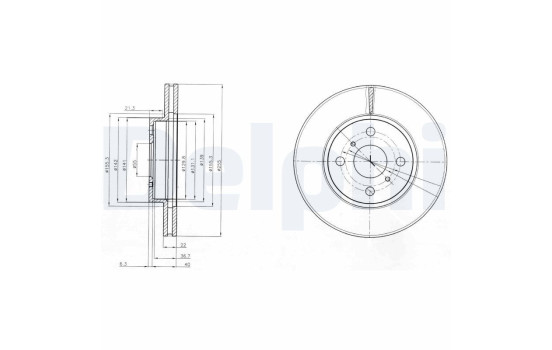 Brake Disc BG4053 Delphi