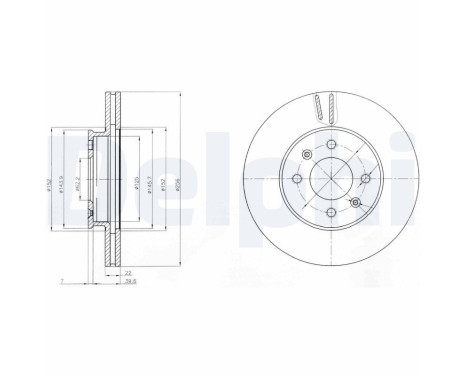 Brake Disc BG4096 Delphi