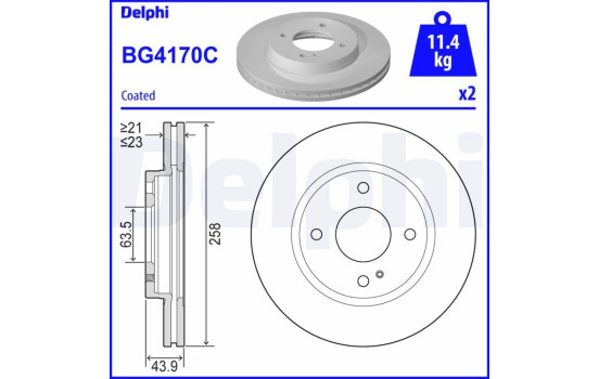 Brake Disc BG4170C Delphi