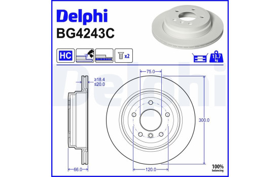Brake Disc BG4243C Delphi