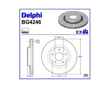 Brake Disc BG4246 Delphi