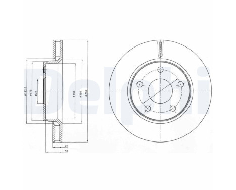 Brake disc BG4259 Delphi