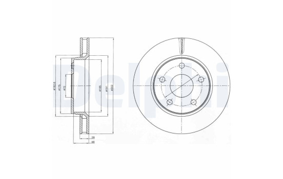 Brake disc BG4259 Delphi
