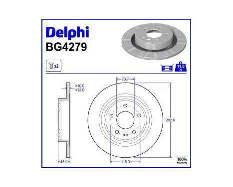 Brake Disc BG4279 Delphi