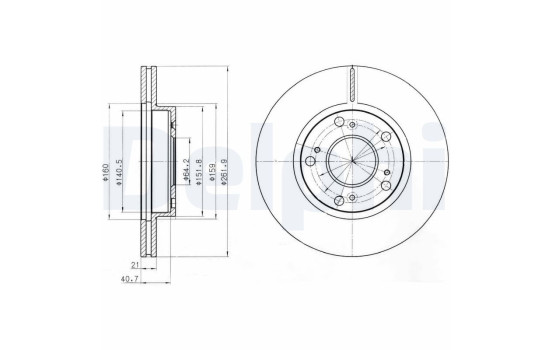 Brake disc BG4294 Delphi