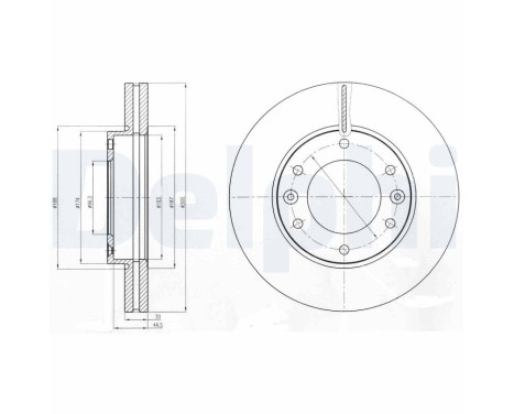 Brake disc BG4296 Delphi