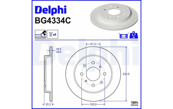 Brake Disc BG4334C Delphi
