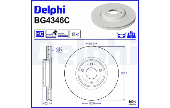Brake Disc BG4346C Delphi