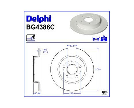 Brake Disc BG4386C Delphi