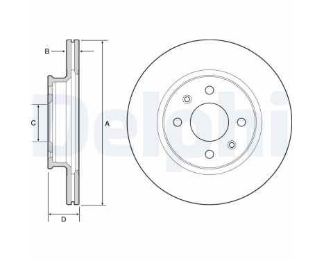 Brake disc BG4535 Delphi